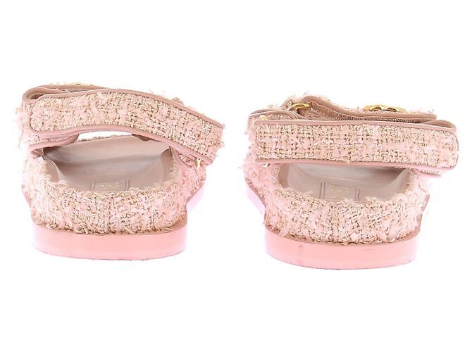 Chanel Sandali in tweed rosa - vista 5