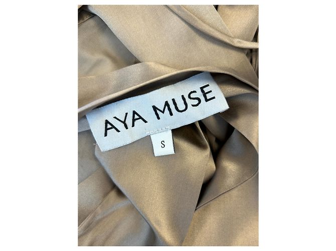 Autre Marque Top cropped aberto marrom com laço AYA MUSE - vista 5