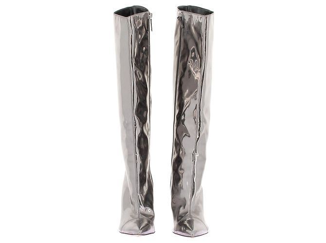 Alexandre Vauthier Botas de tacón plateadas - vista 4