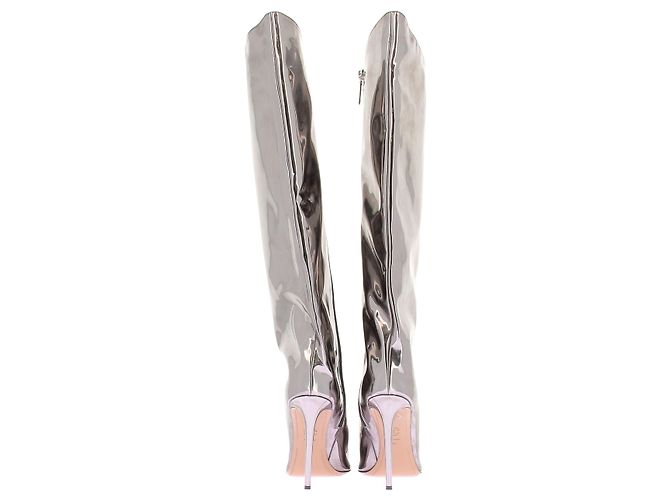 Alexandre Vauthier Botas de tacón plateadas - vista 5
