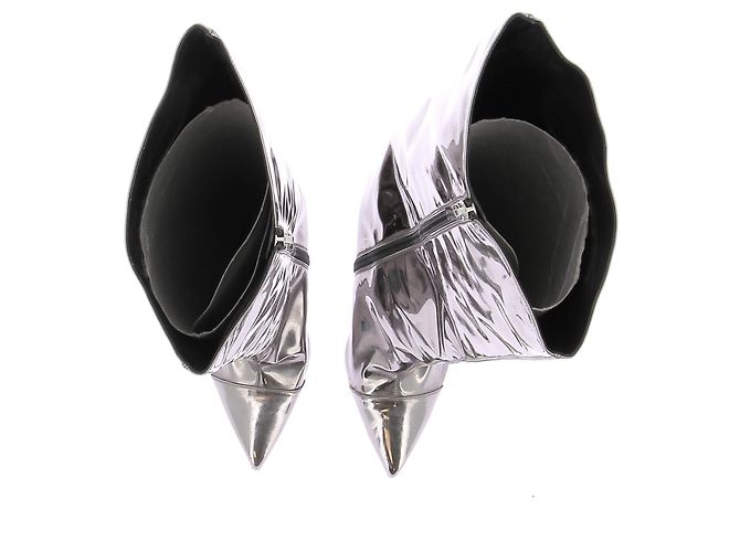 Alexandre Vauthier Botas de tacón plateadas - vista 6