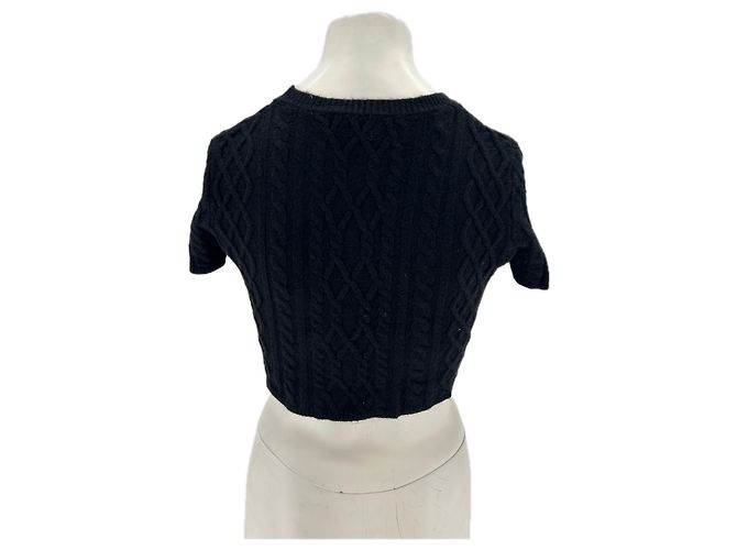 Autre Marque Top de malla y strass Negro - vista 2