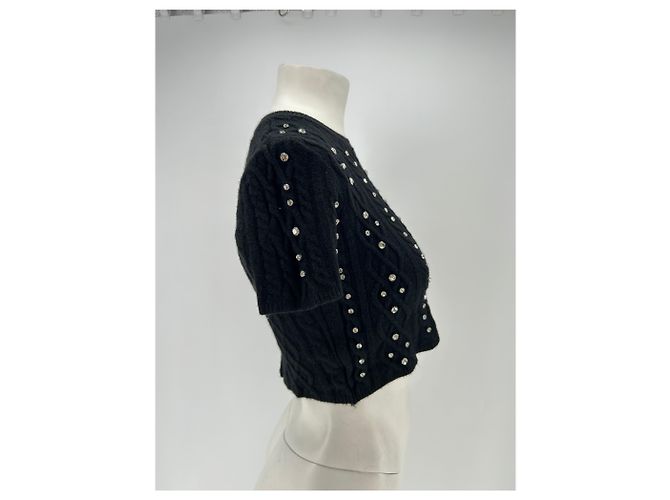 Autre Marque Top de malla y strass Negro - vista 3