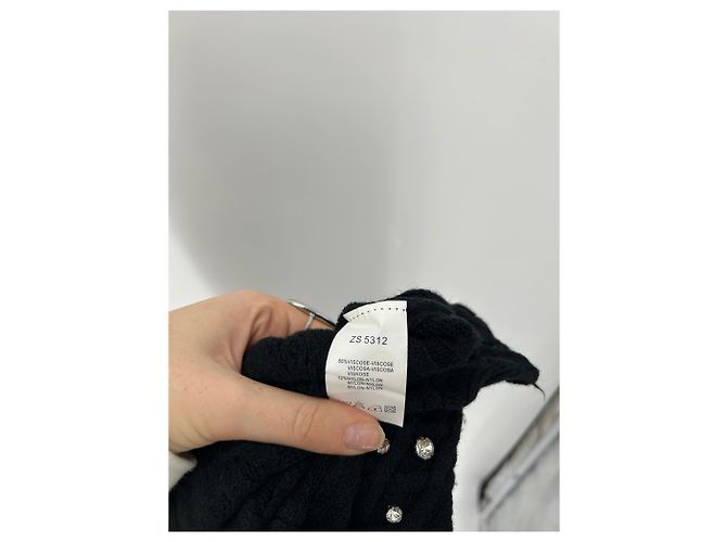 Autre Marque Top de malla y strass Negro - vista 6