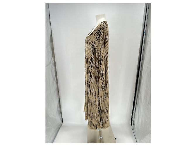 Autre Marque Abito sarong Natacha beige e nero a maniche lunghe - vista 4