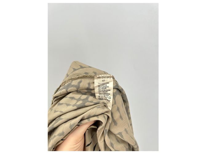 Autre Marque Abito sarong Natacha beige e nero a maniche lunghe - vista 6