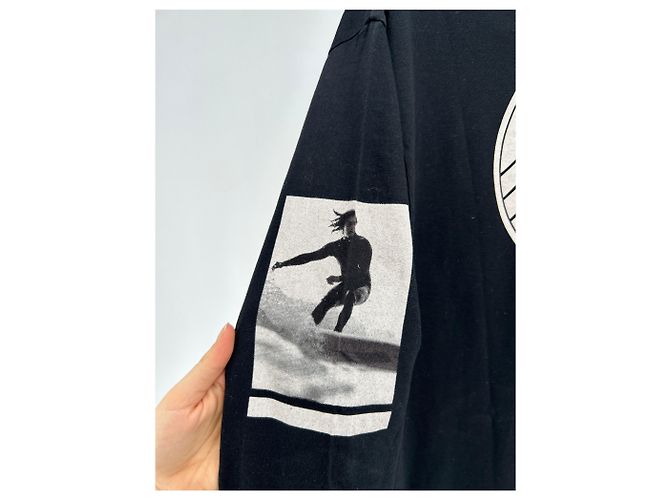 Autre Marque T-shirt a maniche lunghe stampata nera JAMES PERSE Nero - vista 3