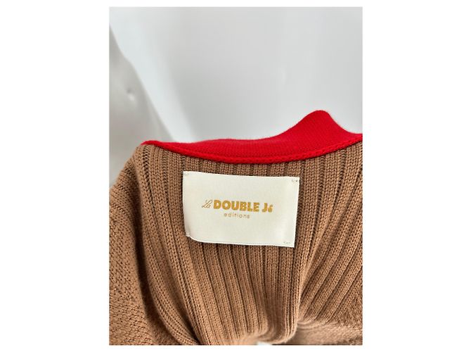Autre Marque LA DOUBLE J Wollcardigan lang Camel und Rot Kamel - Ansicht 5