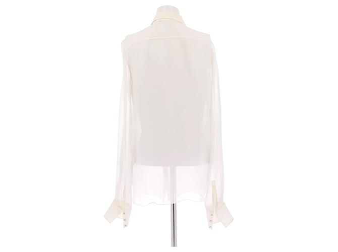Camicia di seta bianca Balmain Bianco - vista 2