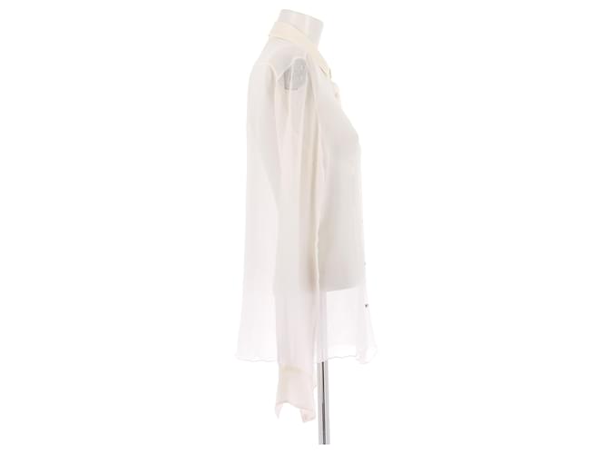 Camicia di seta bianca Balmain Bianco - vista 3
