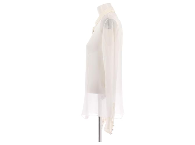 Camicia di seta bianca Balmain Bianco - vista 4