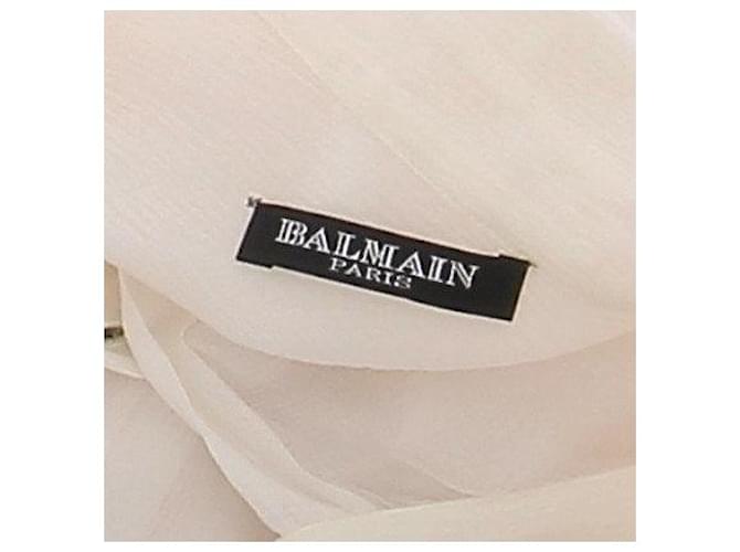 Camicia di seta bianca Balmain Bianco - vista 5