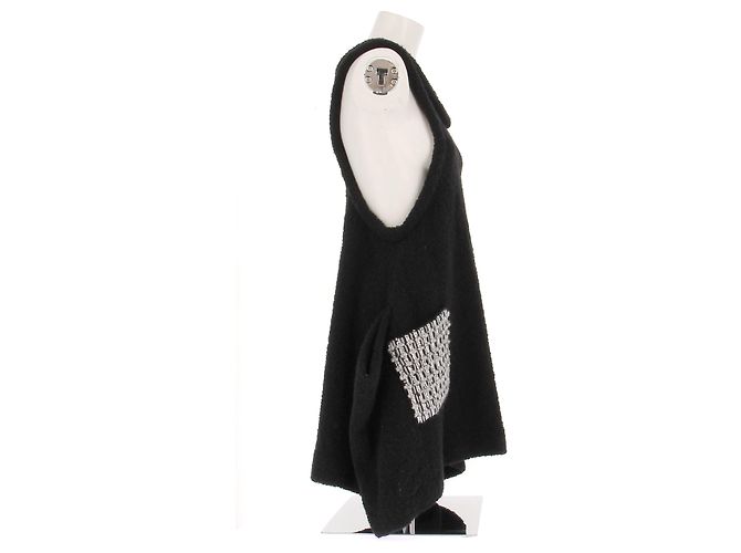 Louis Vuitton ärmelloses schwarzes Wollkleid - Ansicht 3
