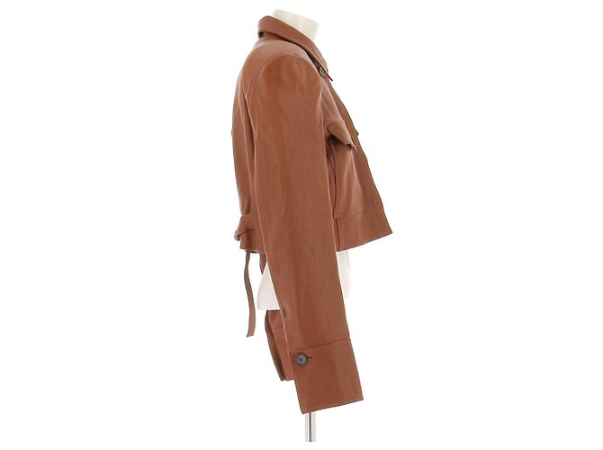 Magda Butrym Lederjacke braun - Ansicht 3