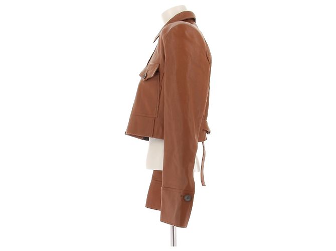 Magda Butrym Lederjacke braun - Ansicht 4