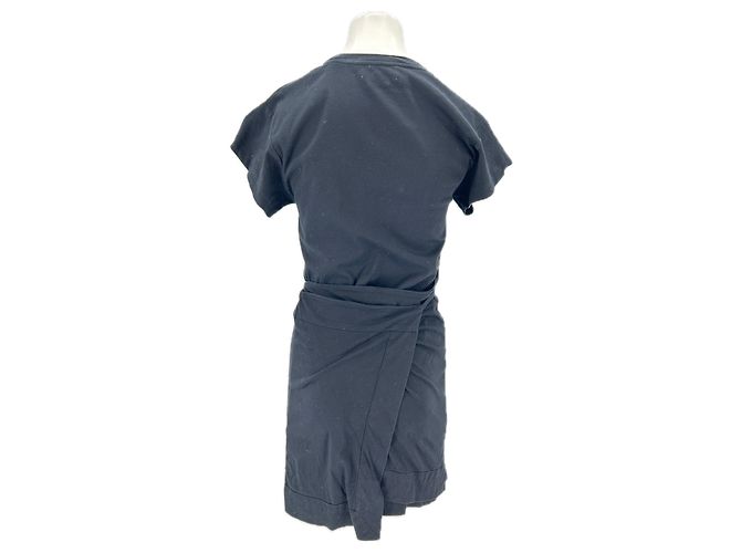 Vestido de algodón negro con cinturón Isabel Marant - vista 2