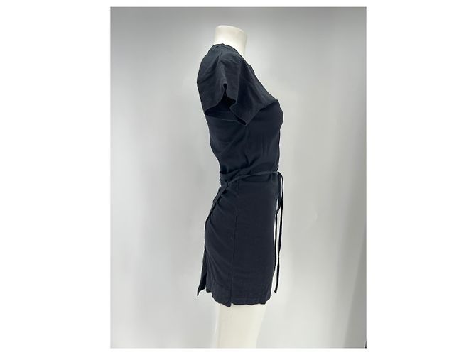 Vestido de algodón negro con cinturón Isabel Marant - vista 3
