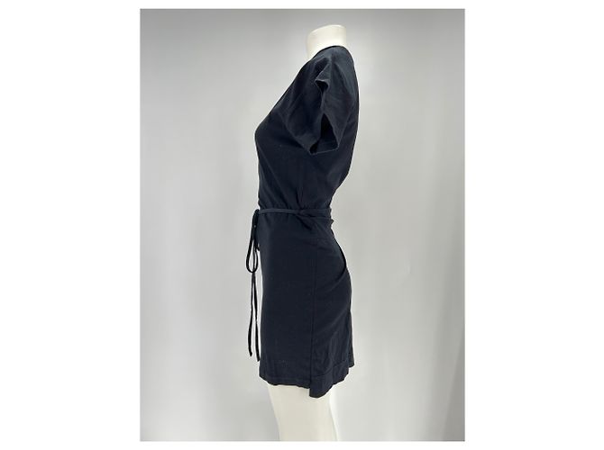 Vestido de algodón negro con cinturón Isabel Marant - vista 4