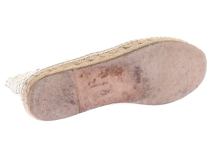 Baskets espadrilles Céline en cuir tissé blanc - vue 7