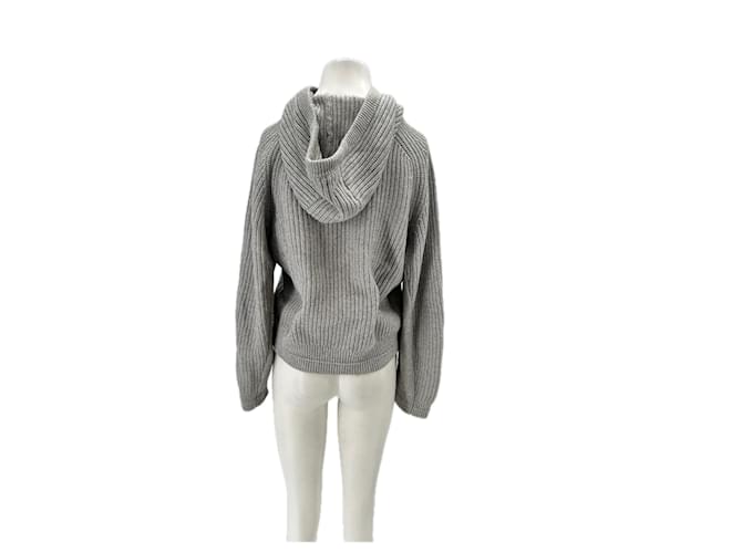 Autre Marque Grauer Pullover mit Kapuze aus Kaschmir - Ansicht 2