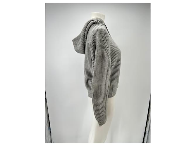 Autre Marque Grauer Pullover mit Kapuze aus Kaschmir - Ansicht 3