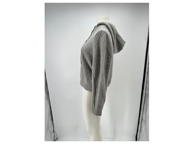Autre Marque Grauer Pullover mit Kapuze aus Kaschmir - Ansicht 4