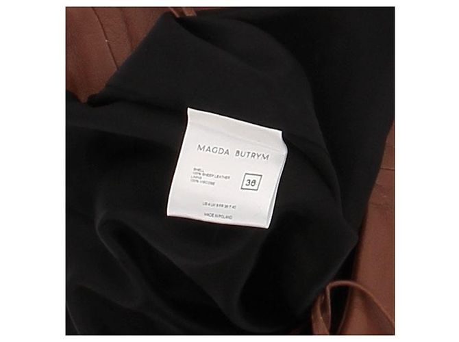 Falda maxi de cuero marrón Magda Butrym Castaño - vista 6