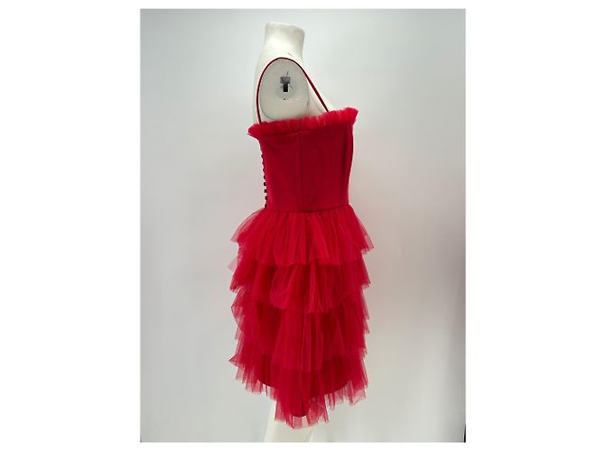Autre Marque AŸA Rotes trägerloses Kleid - Ansicht 3