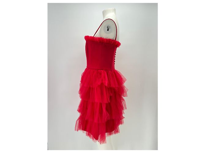 Autre Marque AŸA Rotes trägerloses Kleid - Ansicht 4
