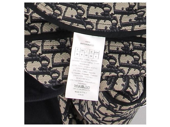 Giacca pea in cotone blu navy Christian Dior - vista 7