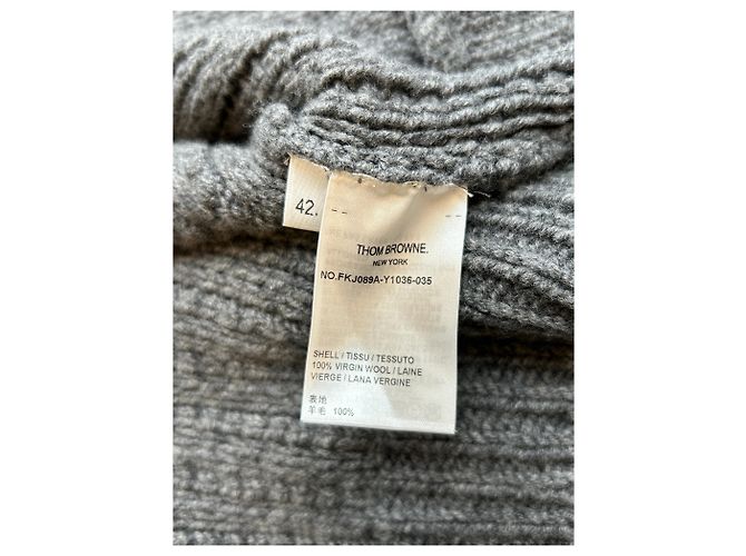 Thom Browne Cardigan aus Wolle Grau - Ansicht 6