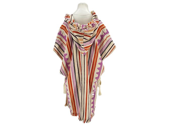 Poncho a righe Pilen Isabel Marant in cotone multicolore - vista 2