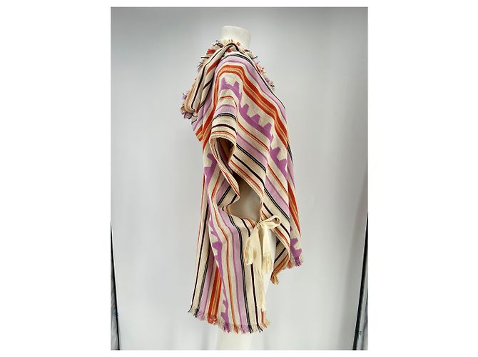 Poncho a righe Pilen Isabel Marant in cotone multicolore - vista 3