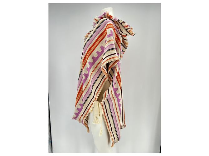 Poncho a righe Pilen Isabel Marant in cotone multicolore - vista 4