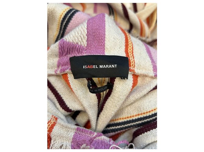 Poncho a righe Pilen Isabel Marant in cotone multicolore - vista 5