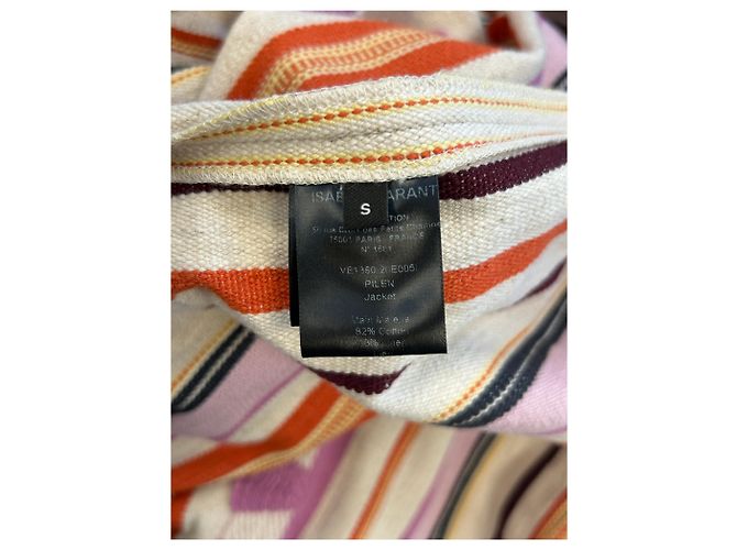 Poncho a righe Pilen Isabel Marant in cotone multicolore - vista 6