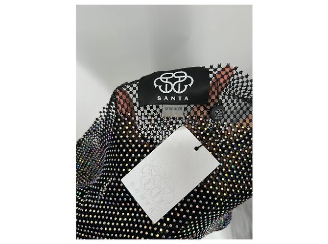 Autre Marque Abito con strass e piume Nero - vista 5