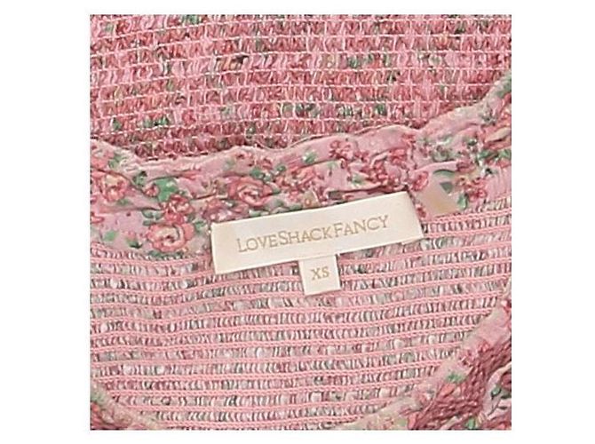 Autre Marque LOVE SHACK FANCY Smockkleid Rosa Kurzarm Pink - Ansicht 5