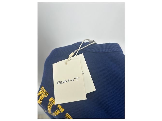 Autre Marque GANT Sweatshirt Blau mit gelber Schrift M - Ansicht 3
