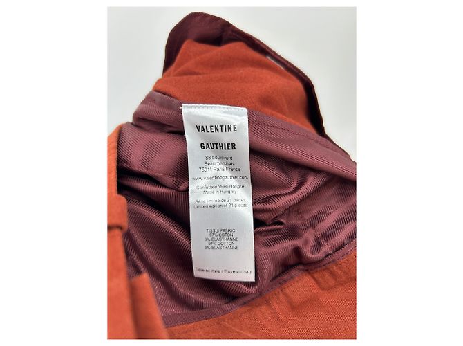 Pantalones Valentine Gauthier Rojos de Algodón Talla 38 Roja - vista 3