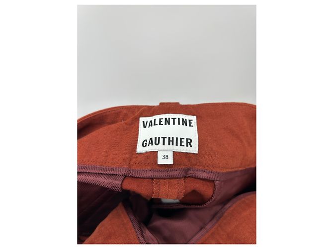 Pantalones Valentine Gauthier Rojos de Algodón Talla 38 Roja - vista 4