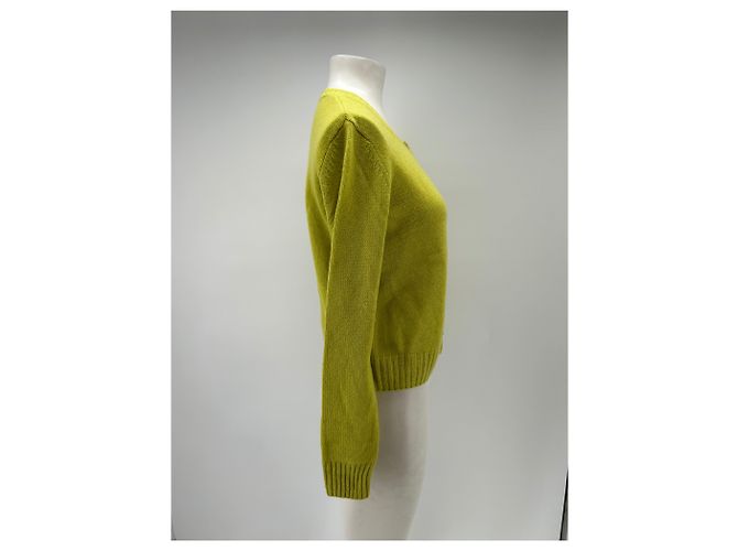 Autre Marque Grüner Cashmere-Cardigan - Ansicht 3