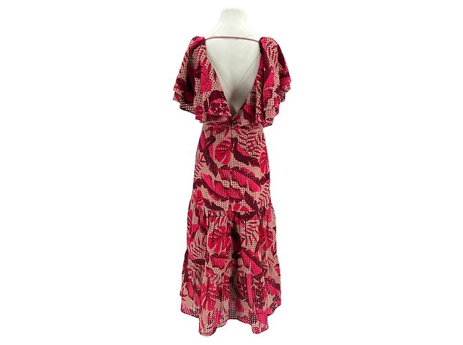 Vestido maxi rosa con estampado perforado Johanna Ortiz - vista 2