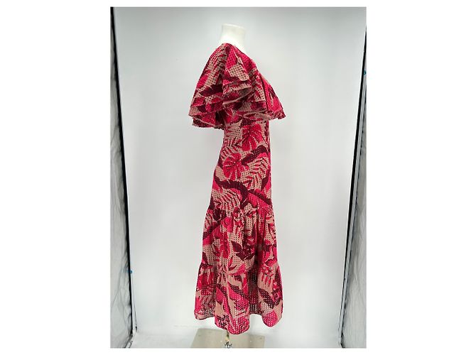 Vestido maxi rosa con estampado perforado Johanna Ortiz - vista 3
