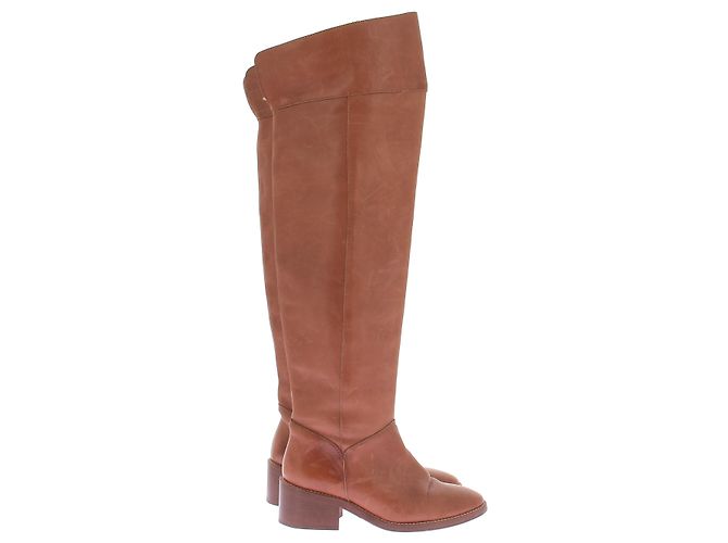 Vanessa Bruno Bottes en cuir marron - vue 4