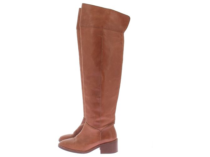 Vanessa Bruno Bottes en cuir marron - vue 5