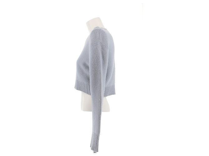 Suéter corto azul de cachemira Max Mara - vista 4