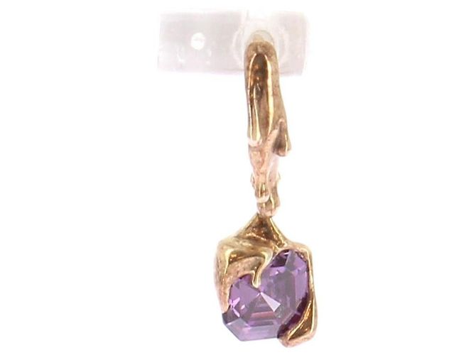 Autre Marque Goldene und violette Ohrringe - Ansicht 2