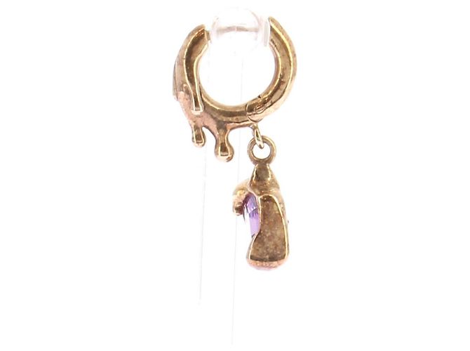 Autre Marque Goldene und violette Ohrringe - Ansicht 3