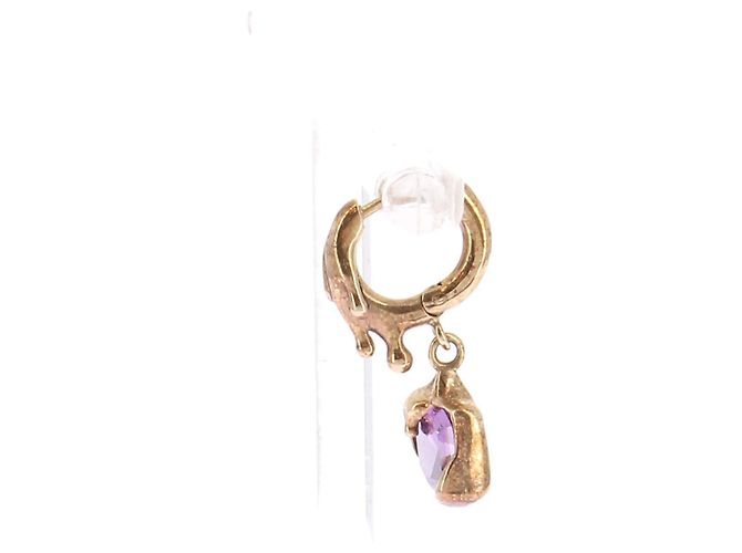 Autre Marque Goldene und violette Ohrringe - Ansicht 4